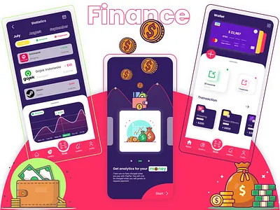 Finacial Mobile App bank bank card banking banking app business card card colorful design finance finance app illustration minimal mobile mobile app mobile app design mobile design mobile ui