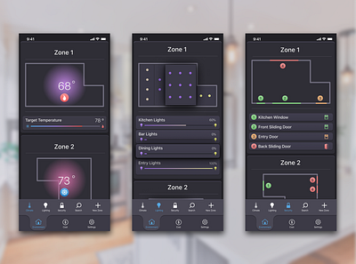 Daily UI #021 Smart Home Dashboard daily ui daily ui 021 dailyui dark dark ui figma home automation mobile app mobile design mobile ui smart home