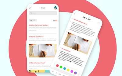 knotes app mobile ui notes notes app ui