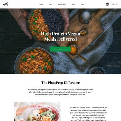 Plant Protein Based Meals Platform branding design food meal plan meal prep meals plant plant based protein recipe vegan vegan food web design website