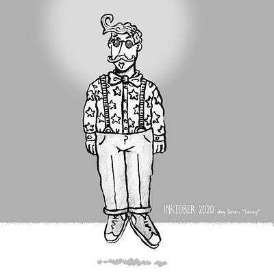 Inktober 2020 ”fancy” cartoon illustraion inktober2020