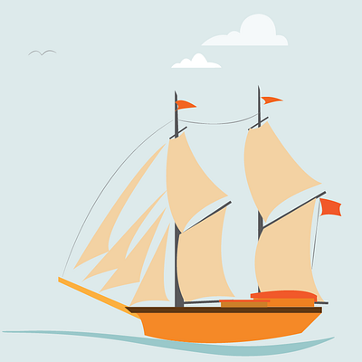 Boat branding design illustration logo web