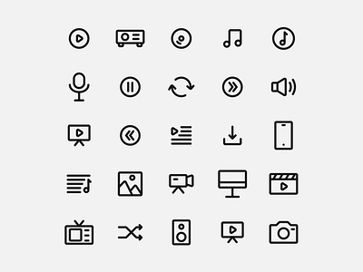 Multimedia icon set line icon icon app icon design icon pack icon set icons multimedia ui