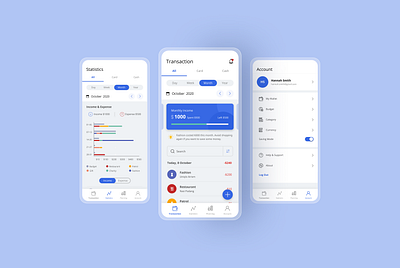 Money Tracker - Finance App android blue clean finance graphic tracker uidesign uiux
