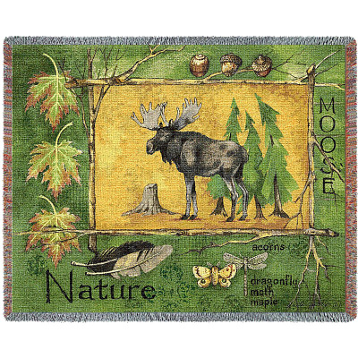 NATURE MOOSE (LODGE) AFGHAN DECORATIVE THROW branding home home decor tapestry tapestry cushion tapestry throw wall art