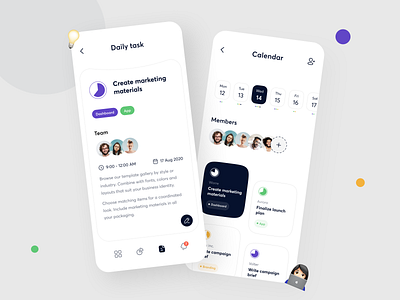 Task manager - Mobile App app calendar clean daily design interface manage management app minimal mobile project sunday task task list task management task manager uiux