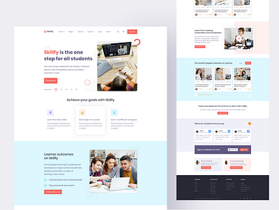 Skilify E-Learning Website - Online Course Website Template creative education feature page landing page landing page design landingpage saas silder uiuxdesigner