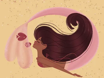 Mermie in love cute fishiies love mermaid mermaidhair pastel pink romance