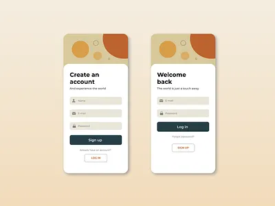 Log in / Sign up page app daily 100 challenge dailyui design figma log in minimal sign up ui