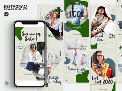 Jadesty - Fashion Instagram Stories Template banner ad business creative elegant fashion fashion brand fashion design fashion sale feminine instagram instagram stories liquid minimal modern template