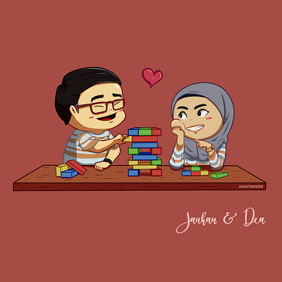 A Wedding Gift for My Cousin 2d 2d art anime cartoon character chibi cute art cute illustration design digital design digital illustration digitalart illustration