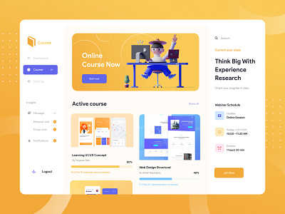 E-course Dashboard app clean design colorful dashboard dashboard design dashboard ui design flat graphic minimalist ui ux