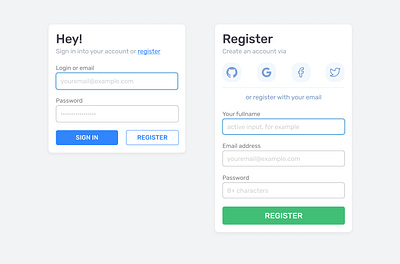 Login & Register forms in modal windows forms modal