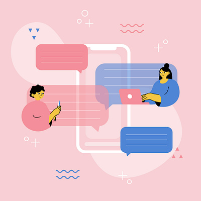 Long Distance Friendship — Messenger art design flat graphic design illustration illustrator minimal vector web website