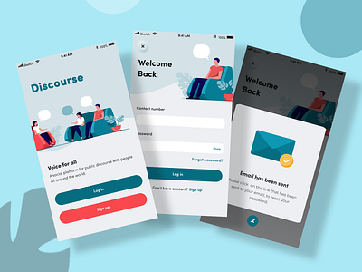 Social Media Discussion App | Login discussion login design login screen mobile app mobile ui neomorphic social media discussion socialmedia ui ui ux ui design website design