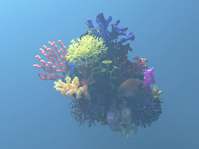 Reef Exploration 3d 3d art adobe artdirection cinema4d color coral design illustration maxon ocean redshift reef