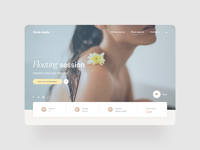 wellness studio - floating sessions design digital heath minimal software spa studio ui uidesign ux web wellbeing wellness wellness center