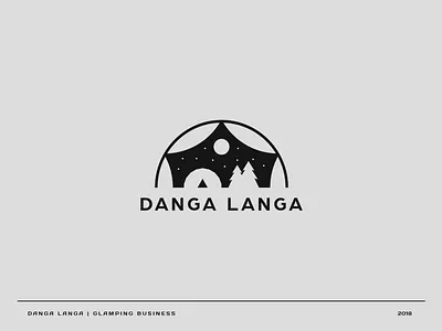 Danga Langa brand camping design glamping graphic graphic design logo nature tent vector wood woods