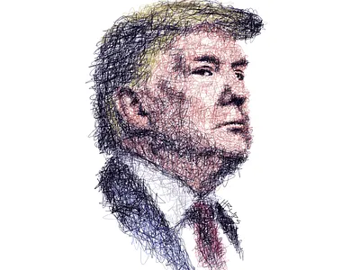 Scribble Trump contemporaryart digital painting fineart illustration lineart portrait portrait art portrait painting scribble scribble art trump usa voter