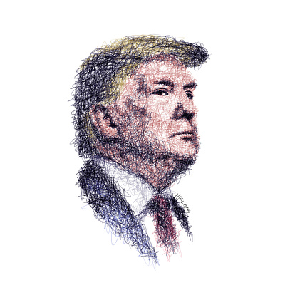 Scribble Trump contemporaryart digital painting fineart illustration lineart portrait portrait art portrait painting scribble scribble art trump usa voter