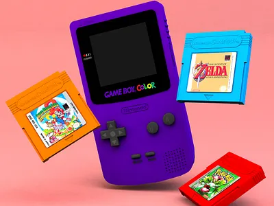 Gameboy Color 3d 3d art 3d designer 90skids dribbble gameboy graphic designer philippines pokemon riyah baylon supermario zelda