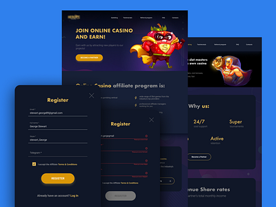 Online casino casino design figma login form ux ui