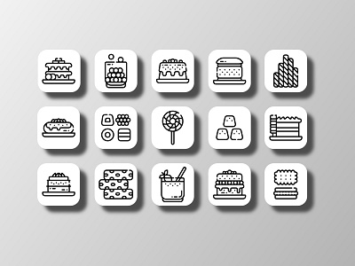 Dessert 02 (Outline) app creative culinary design dessert doodle food food and drink food menu icon icon bundle icon set iconfinder iconography illustration microstock restaurant ui uiux vector