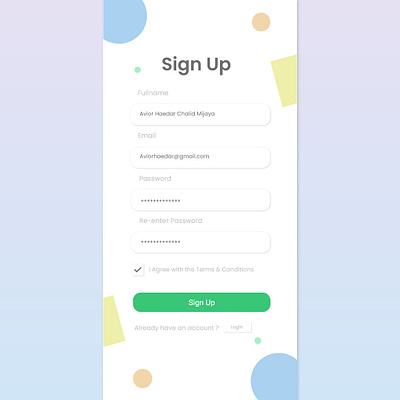 Sign Up Menu daily ui uidesign