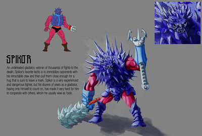 Masters of the Universe - Spikor concept art design heman masters of the universe monster design motu redesign shera