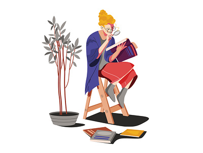 Girl read a book adobe illustrator book art books character girl character illustration illustrator reading vector vector illustration vectorart woman illustration