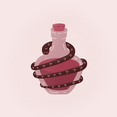 Potions bottle cute cute illustration halloween illustration inktober october potion procreate snake spoopy