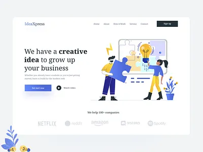 IdeaXpress - Creative Idea Agency Header Concept! 2020 trend 2k20 agency website branding design bussiness idea bussiness idea creative creative design creative idea header design header exploration header illustration minimalist typogaphy uiux userinterface visual design web