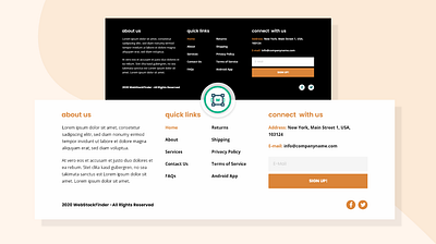 WebStockFinder – Footer Template 1 footer footer design footer template design latest design lifestyle design make website design webdesign