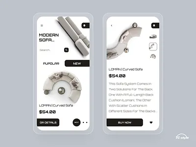 Modern Sofa Store 2020 2020 trend app concept clean e comerce e commerce shop furniture furniture app furniture store home screen ios app ios app design modern ui mordern sofa ui ux