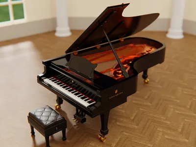 The Grand Piano 3d 3d art blender blender 3d blender3d blender3dart blendercycles design madewithblender sarindesigns
