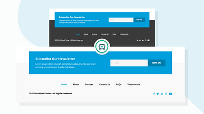 WebStockFinder – Footer Template 2 design template footer design ui ui design for free ui ux website builder website template