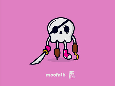 cute skull character animation character creative cute design flat illustration illustration art illustrator pink pirates vectorart