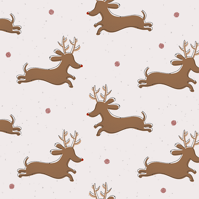 Dachshund Through the Snow christmas cute dachshund dog holidays pattern rudolph winter xmas