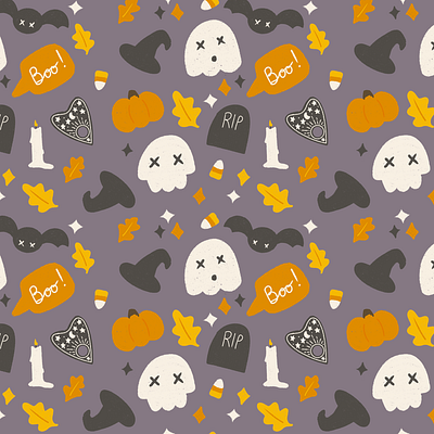 Spooky Halloween cute halloween illustration inktober october pattern procreate spoopy