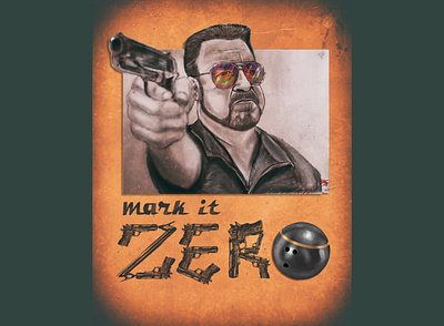 The Big Lebowski art big character cohen design gun illustration lebowski lettering mark postcard zero