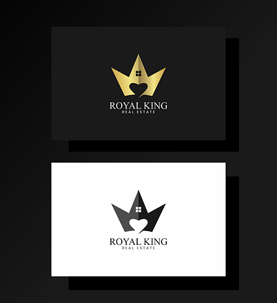 Royal King ai appartment brand broker coreldraw elegant expensive gold home house inkscape logo logo design luxury mortage real estate realtor vector