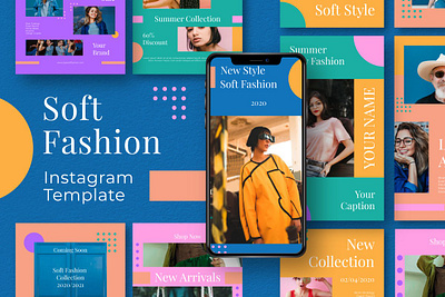 Soft Fashion Instagram Template blog blogger design digital art fashion instagram instagram banner instagram post instagram stories instagram template instagram templates post posts professional project social media social media template soft stories story