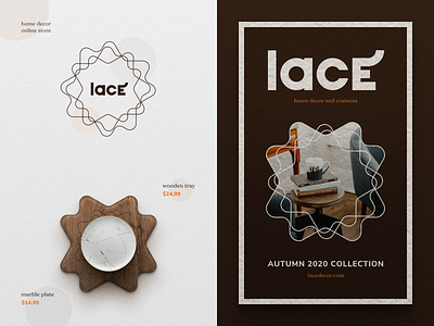 Lace: Home Decor Online Store aesthetic brand identity branding design home decor logo design logotype minimalist logo online store visual identity