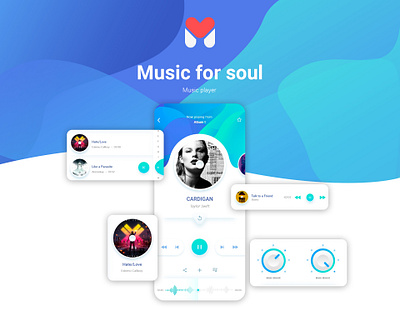 Music player App app design logo mobile app mobile design music music app music player player shot ui ux