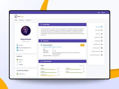 Resume Page Applychance.com blue clean clean ui cv cv resume cv template minimal profile profile page resume ui user profile ux