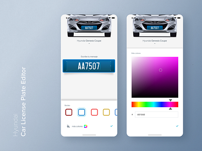 Hyundai - Car license plate editor app car colorpicker editor hover selector software