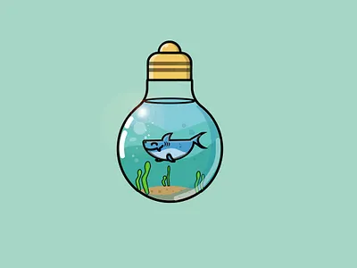 shark bulb illustration artist design digital art digitalart digitalartist digitalillustration flatillustration illustration vector illustration vectorart