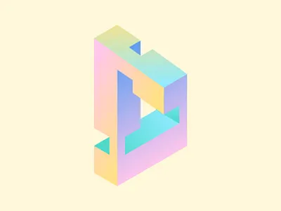 Impossible Geometric Gradients design geometry gradient illusion illustration impossible geometry pastel vector