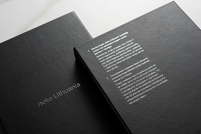 note Lithuania alignment black book box brand brand identity branding design foil graphic design graphics logo logo design notebook packaging silver sketchbook text type typography