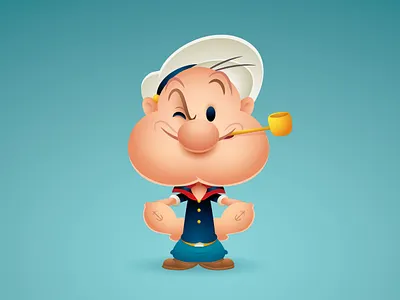 Popeye adobe illustrator character design cute cute art gallery 1988 illustration jerrod maruyama jmaruyama kawaii vector